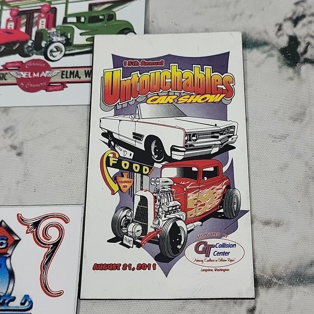 Cruise-Ins Annual Hot Rod Car Shows Annual Fridge Magnets Handmade Lot Of 5